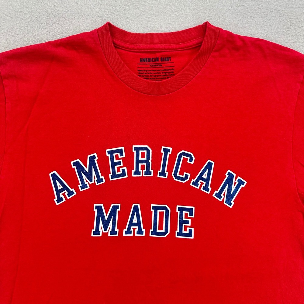 American Giant‎ T-Shirt Mens XL Red Flag Collection Spell-Out Graphic Tee USA